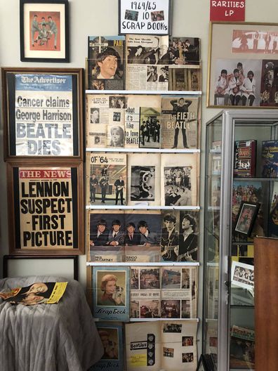 Katoomba local Terry White's Beatles memorabilia collection. For Beatlesfest. 