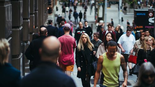 Workers in the Sydney CBD.