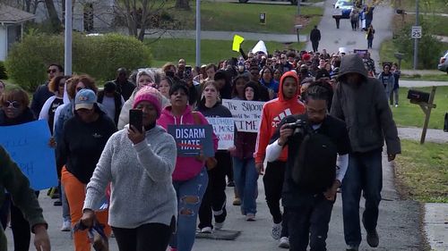 Protesters gather in Kansas City after Ralph Paul Yarl's shooting.