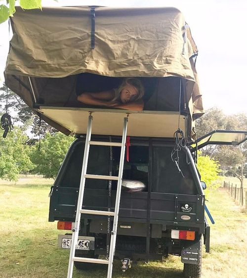 Elyse has the camper trailer ready to go. (Instagram)