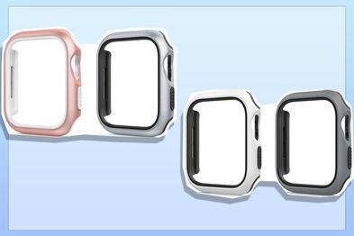 9PR: 4 Pack Compatible for Apple Watch Case 40mm 44mm Series 6 5 4 SE, Two Color Hard PC Bumper Case Protective Cover Frame Compatible for iWatch 40mm 44mm