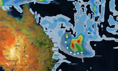 The projected path of Tropical Cyclone Linda. (Weatherzone)