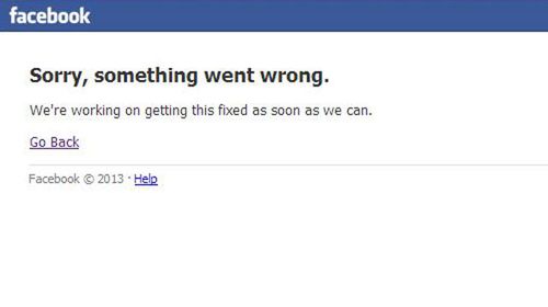 Facebook goes down unexpectedly