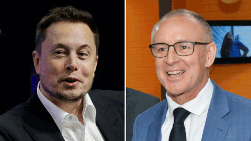 Tesla's Elon Musk, and SA Premier Jay Weatherill. (AAP)