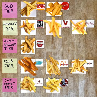 Bruno Bouchet 'List King' ranks Australia's best fast food fries / hot chips