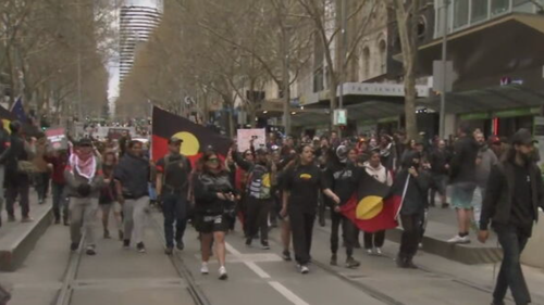 A First Nations rally in Melbourne.