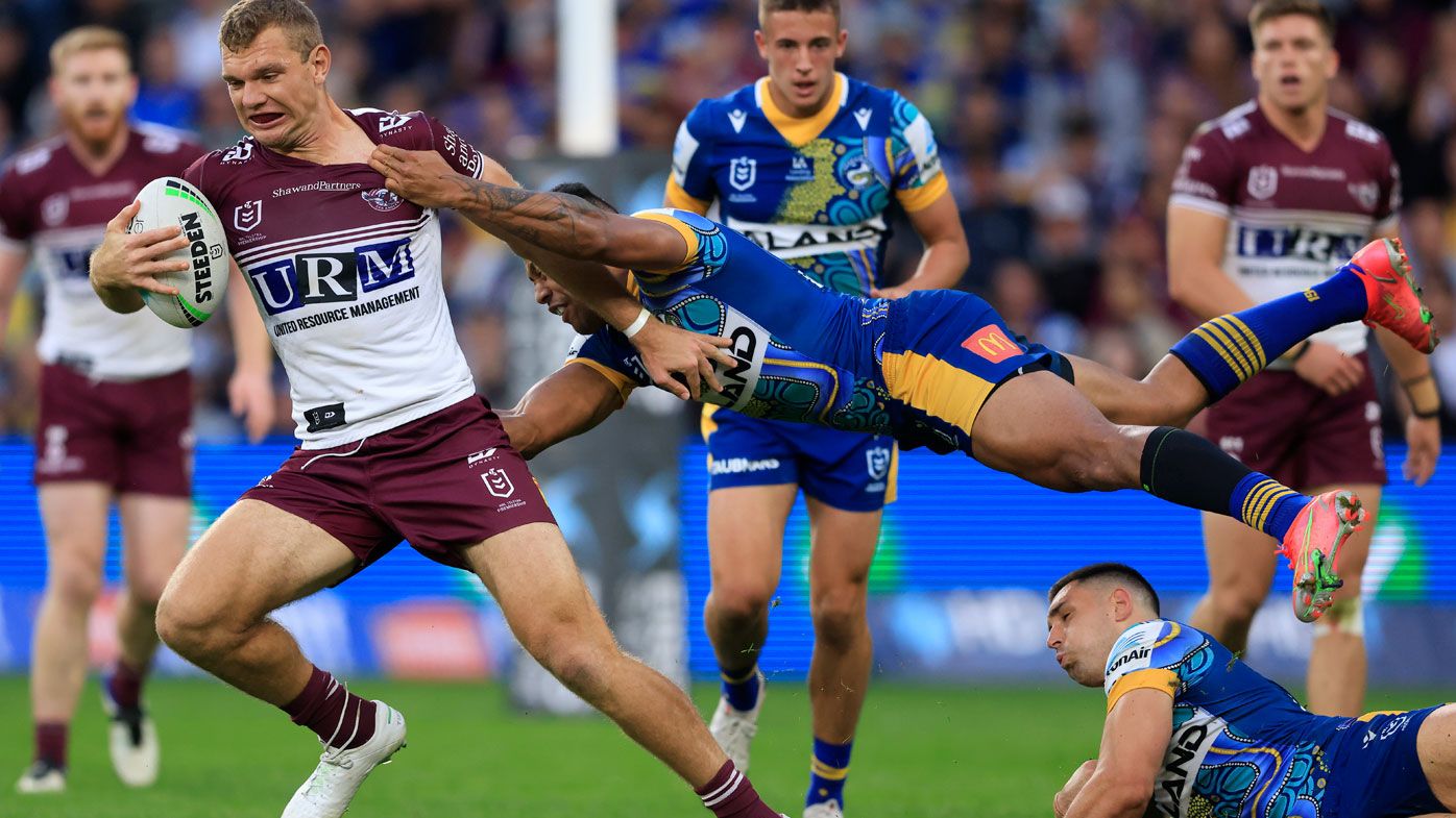 Manly holding off the Eels. 