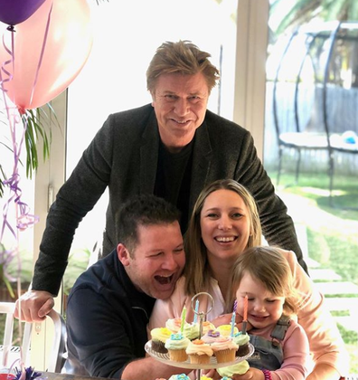 Richard with daughter Becky, son-in-law James and granddaughter Bella.