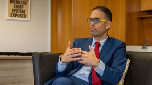 New South Wales Treasurer Daniel Mookhey during an interview at NSW Parliament , Thursday, 19 June 2025. The 25-26 NSW Budget will be handed down next week. Photo: Sam Mooy / The Sydney Morning Herald