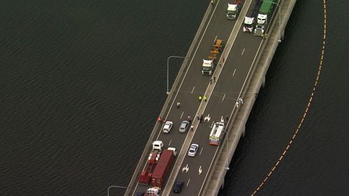 Significant traffic delays to Port Botany occurred due to the protester.