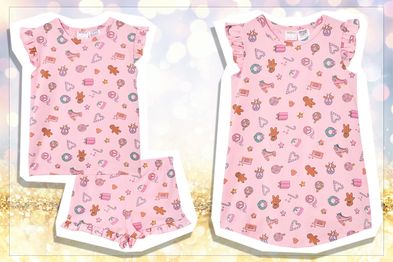 9PR: Milky Pink Festive Pyjama Set and Nightie