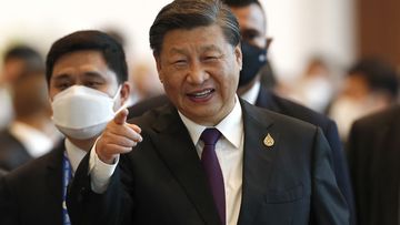Chinese President Xi Jinping gestures after the 29th APEC Economic Leaders&#x27; Meeting (AELM) during the APEC Summit in Bangkok, Thailand Friday, Nov. 18, 2022.