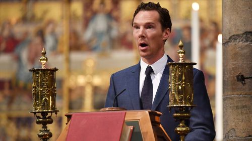 Benedict Cumberbatch gave a reading at the service. Picture: Getty