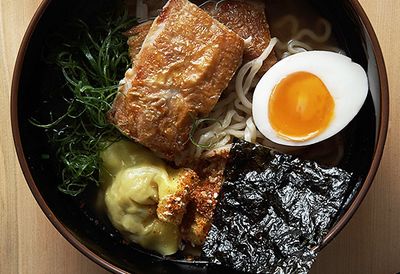Ramen with chicken and soy eggs
