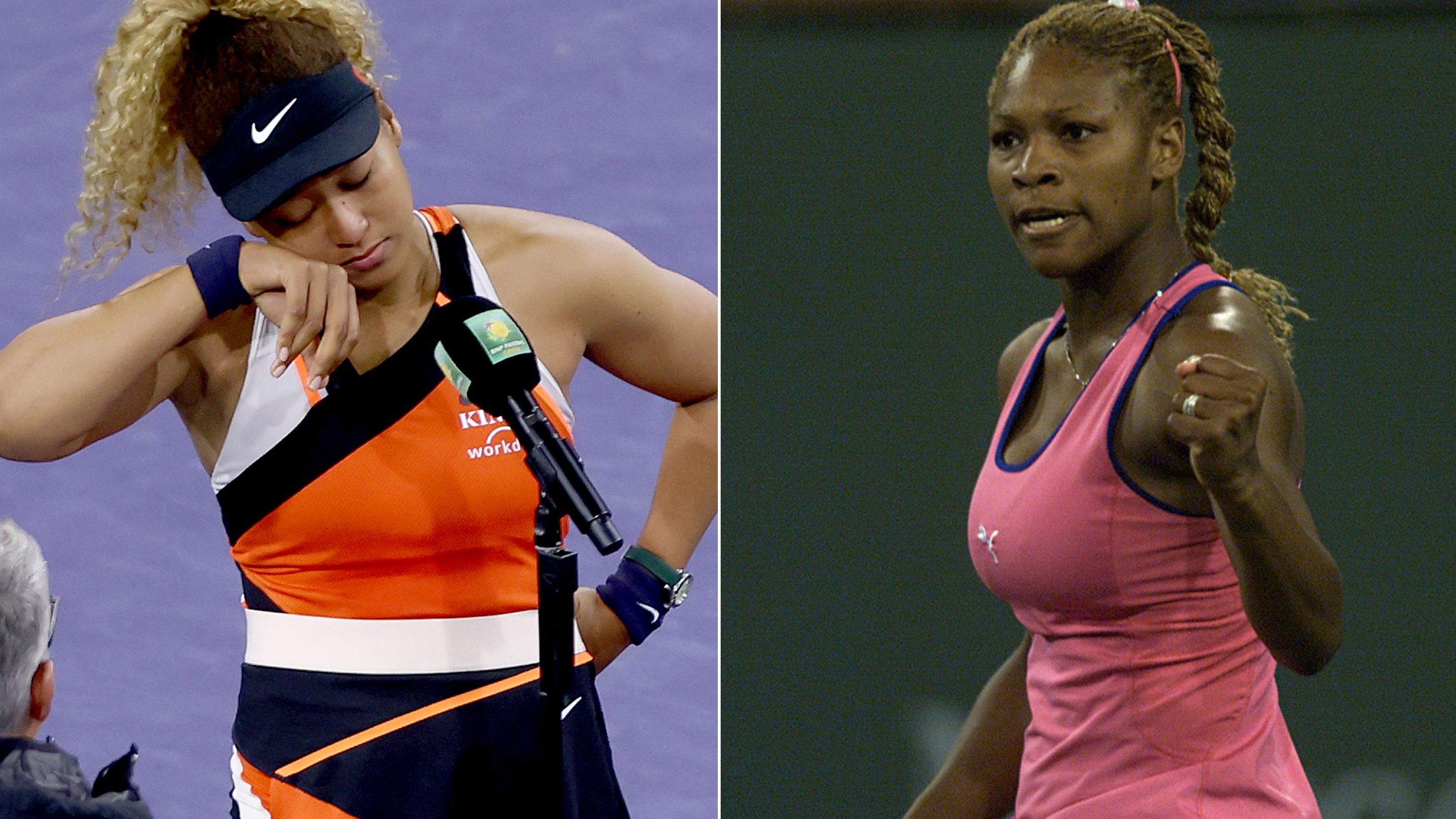 Naomi Osaka and Serena Williams at Indian Wells, 21 years apart.