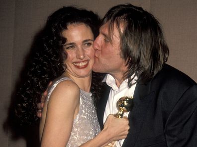 Andie MacDowell andGérard Depardieu during 48th Annual Golden Globe Awards at Beverly Hilton Hotel in Beverly Hills, California, United States. 