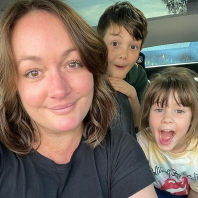 Mum Adele Barbaro with her two kids