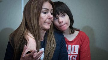 Charlotte Caldwell and her son Billy, who needs medicinal cannabis to survive seizures. (AAP)
