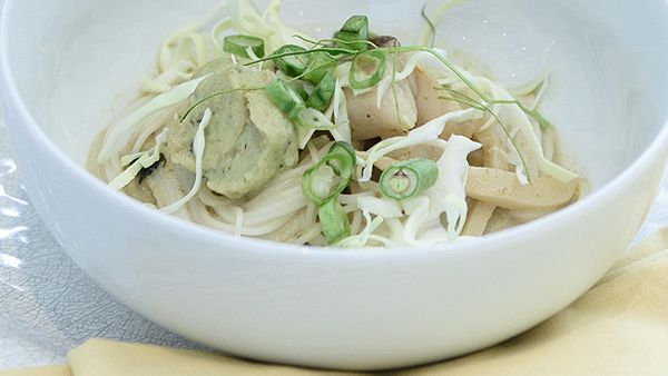Marion Grasby's Thai green curry kanom jeen with snapper dumplings
