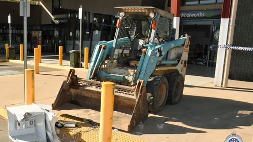 The bobcat, believed stolen, used in the robbery.