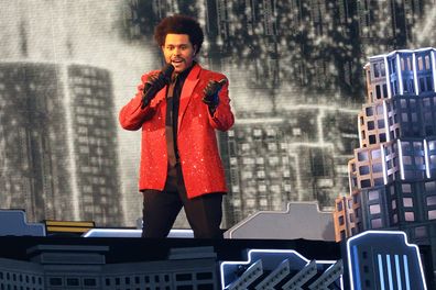 The Weeknd performs during the Pepsi Super Bowl LV Halftime Show at Raymond James Stadium on February 07, 2021 in Tampa, Florida. 