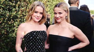Ava Phillippe and Reese Witherspoon attend the 29th Annual Critics Choice Awards at Barker Hangar on January 14, 2024 in Santa Monica, California. (Photo by John Shearer/Getty Images  for Critics Choice Association)
