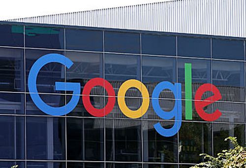 Google logo on Googleplex building (Getty)