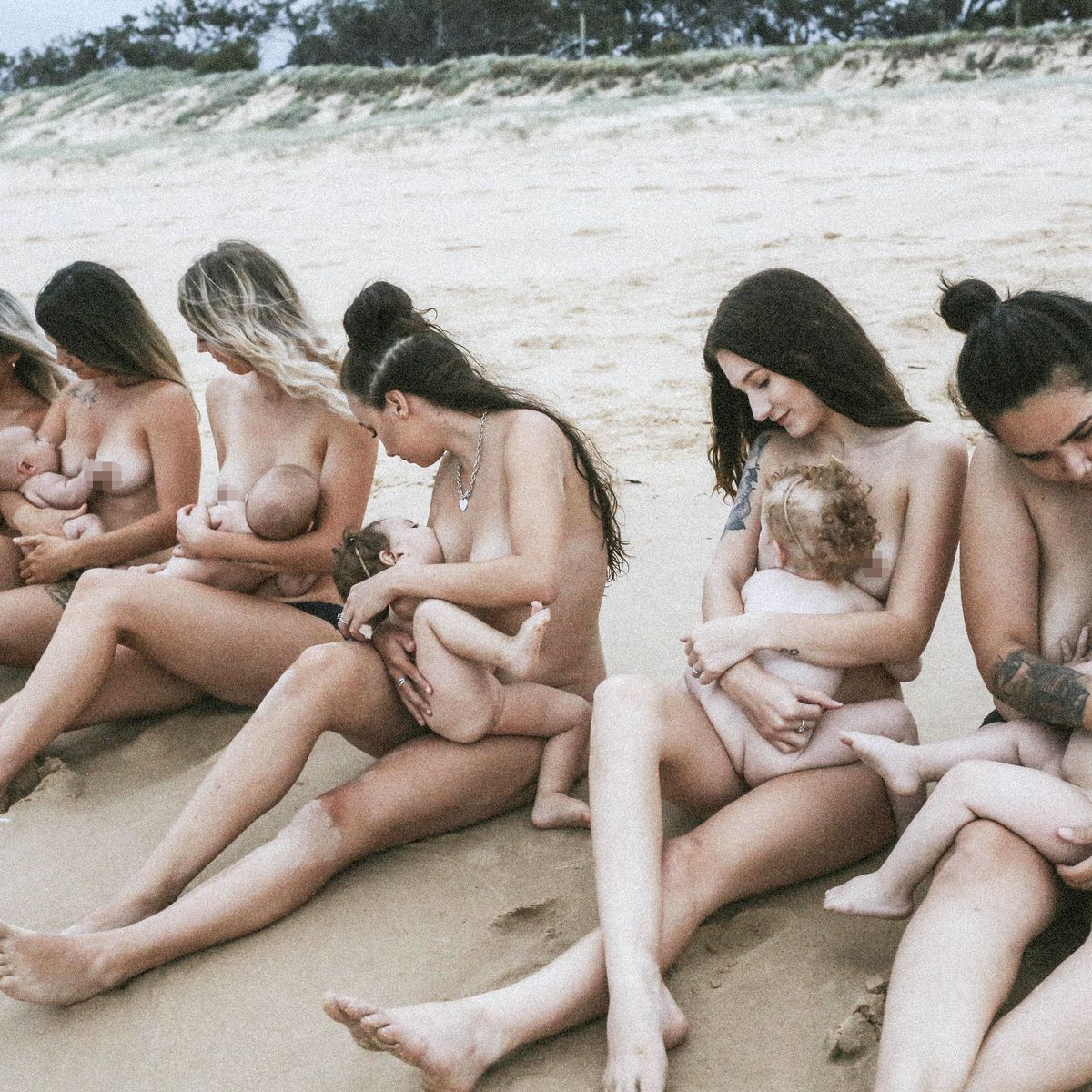 Breastfeeding mothers pose naked on Sunshine Coast beach to capture beauty  of motherhood