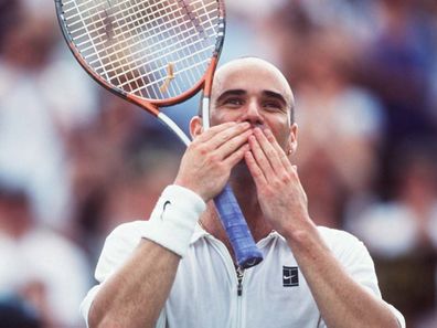 Andre Agassi pictured at the men's final of Wimbledon 1999.