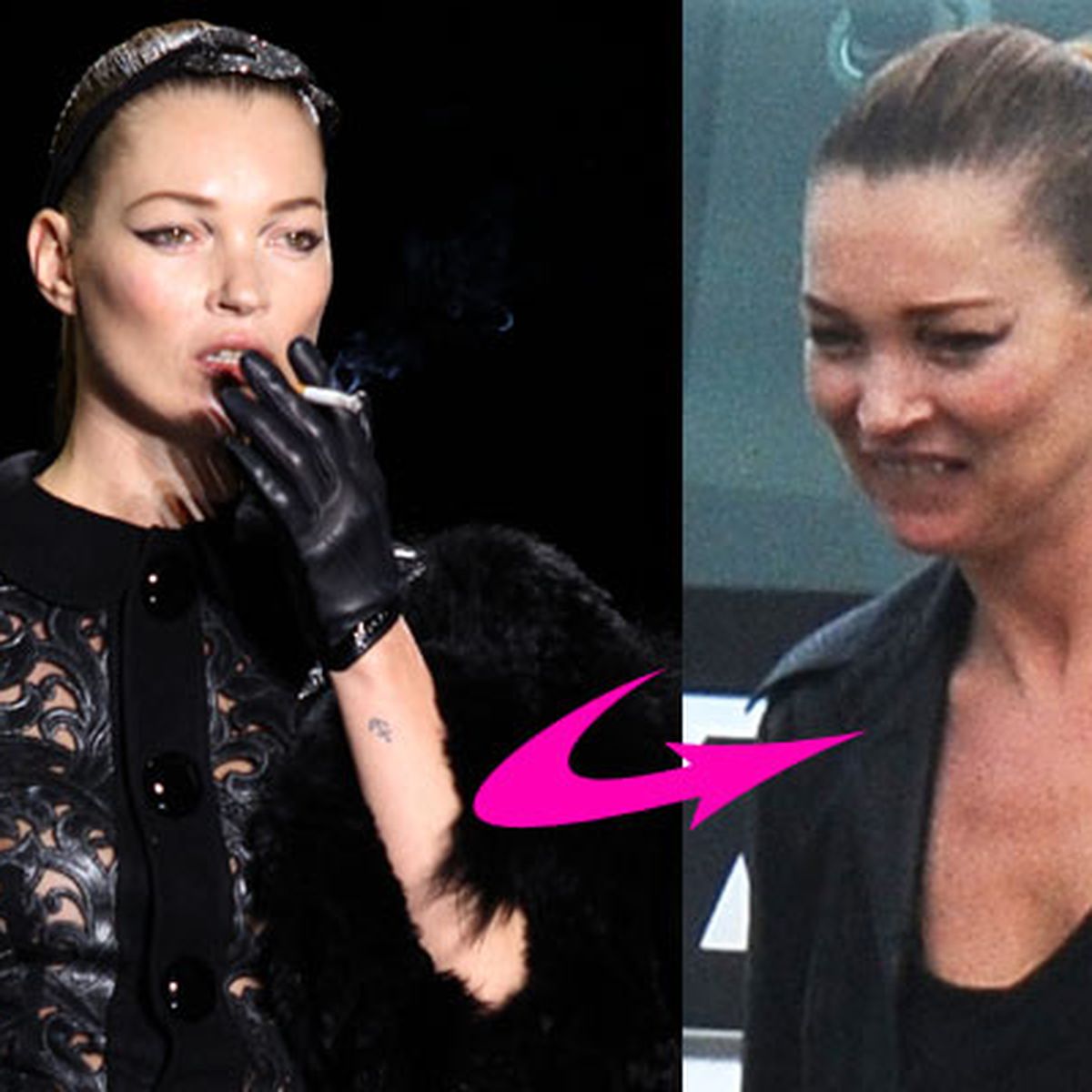 KATE MOSS IS SMOKIN' ON THE RUNWAY