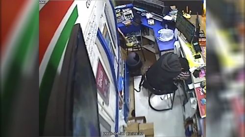 The employee fell asleep at the counter on night before going to a back storeroom for a nap (9NEWS)