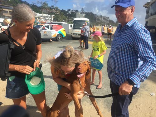 Parents Karen and John took the beloved pooch along to see their daughter. Picture: Christine Ahern