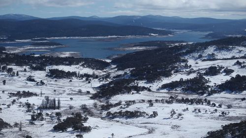 An aerial view of Snowy Mountains region.