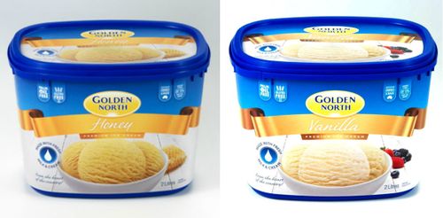 Golden North's 2L Honey and Vanilla tubs are among those products recalled. (Image: Golden North)