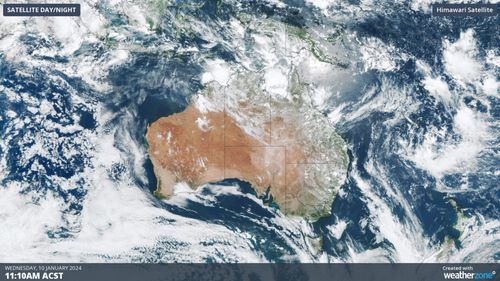 Cloud and thunderstorms impacting northern Australia.