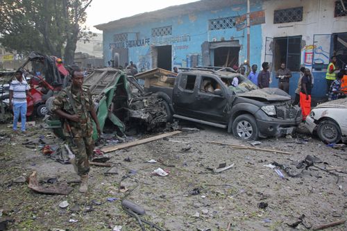 The bomb blast has left a trail of destruction in the Somali capital. (AP)