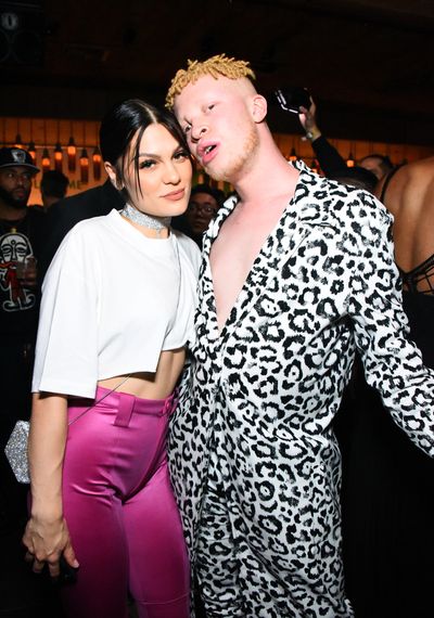 Jessie J in Balenciaga with model Shawn Ross&nbsp;at the&nbsp;VMA after party hosted by Republic Records