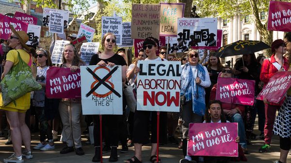 Ireland will vote in a landmark referendum today to decide whether to repeal the legislation and make abortion before 12 weeks legal. (Getty)