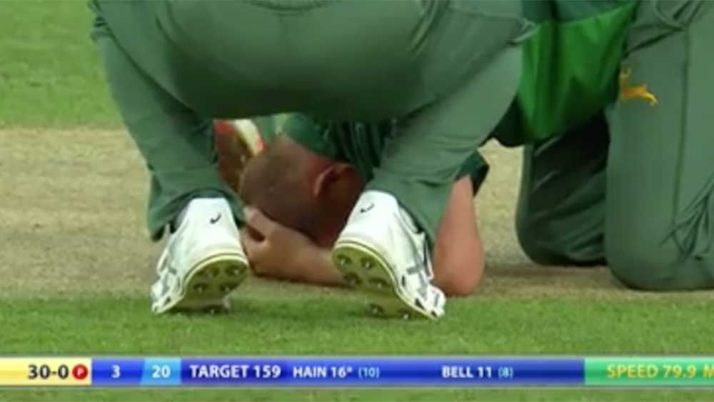 Cricket: Bowler taken to hospital after being struck in the head off own delivery