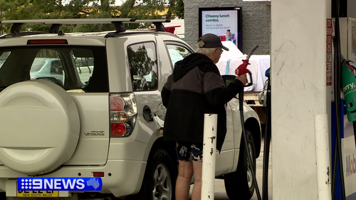 Filling up at the petrol pump