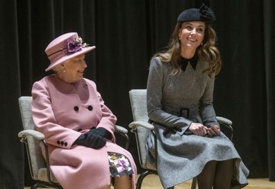 Queen Elizabeth and Kate Middleton share a blanket