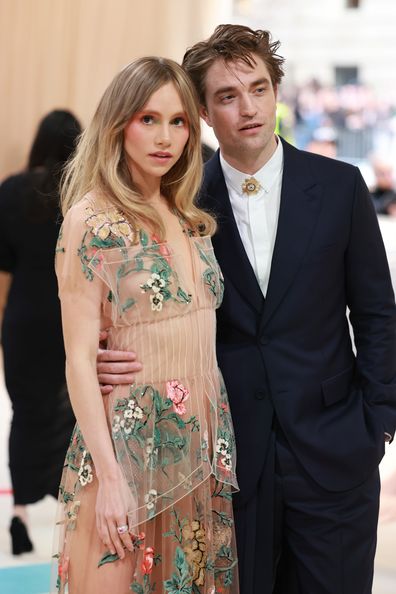 Suki Waterhouse and Robert Pattinson at the 2023 Met Gala, celebrating 'Karl Lagerfeld: A Line Of Beauty' at The Metropolitan Museum of Art (Photo by Theo Wargo/Getty Images for Karl Lagerfeld)