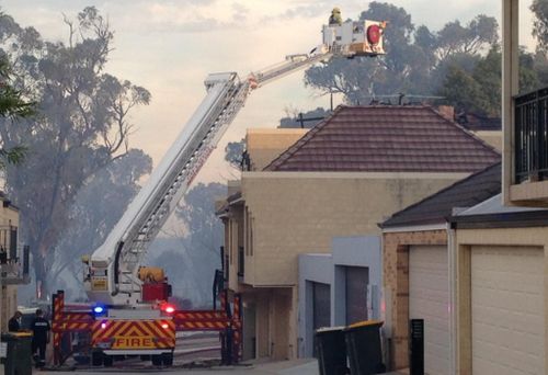 A home caught fire at Lakeside Drive, Joondalup. (Twitter / @KateMcPherson_9)