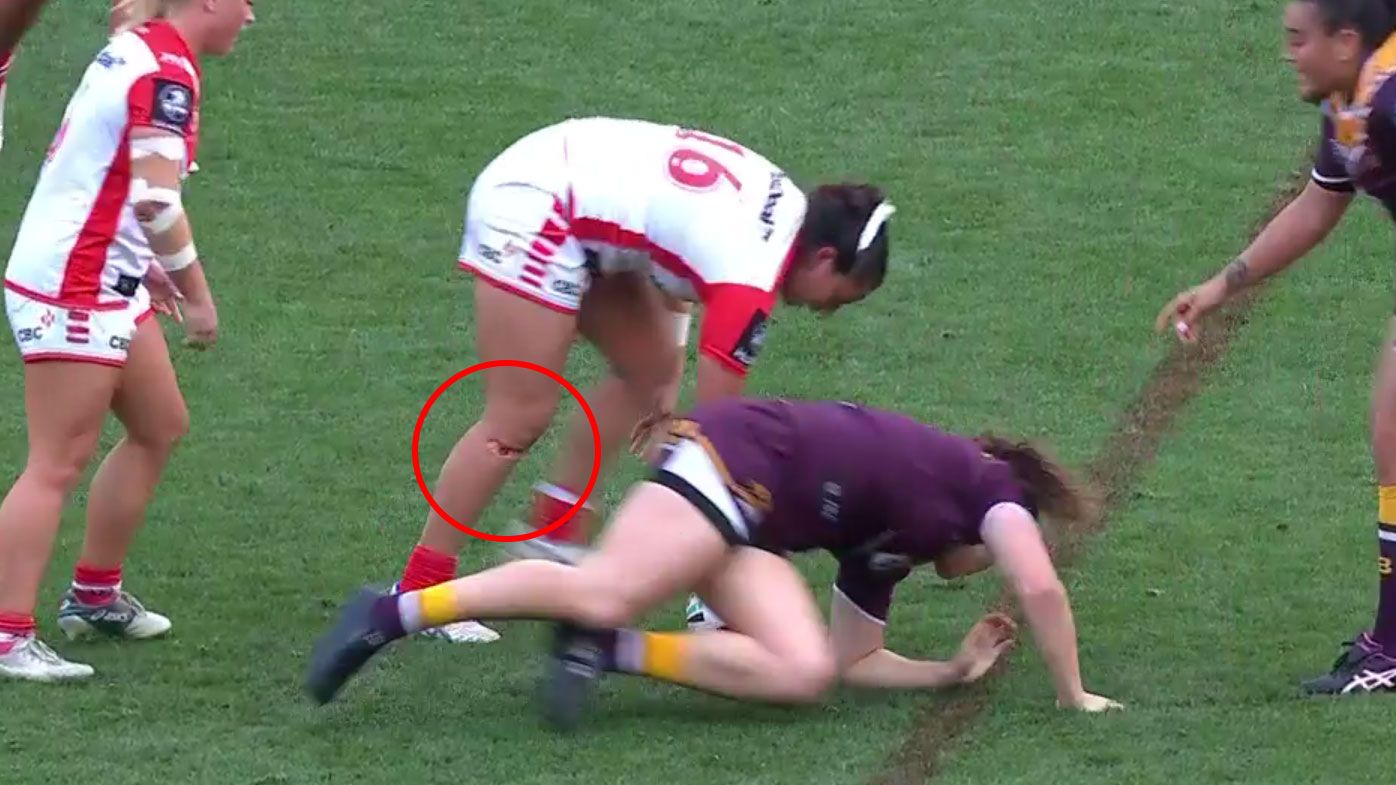 Weatherall suffered the knee gash during the NRLW grand final