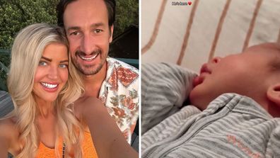 Anna McEvoy gives birth