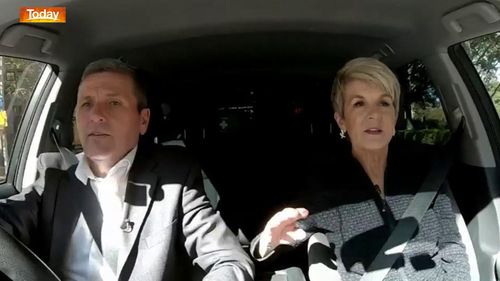 Chris Uhlmann and Julie Bishop went for a drive for some campaign carpool karaoke.