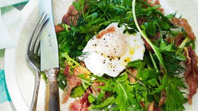 <a href="http://kitchen.nine.com.au/2016/05/16/17/27/watercress-salad-with-herbs-crisp-prosciutto-poached-egg" target="_top">Watercress salad with herbs, crisp prosciutto &amp; poached egg</a> recipe