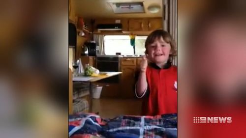 A home video shows a young and happy Brodie Moran from three years ago. (Facebook)