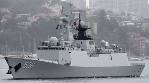 The vessel's arrival comes after three Chinese warships visited Sydney Harbour last month. 