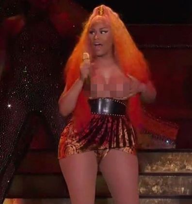 Nicki Minaj's Breasts Fall Out of Her Shirt During Concert - Nicki Minaj  Has Concert Wardrobe Malfunction